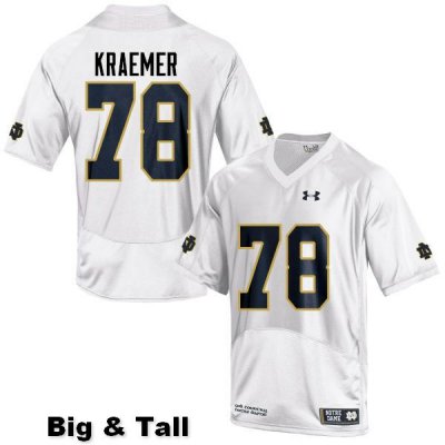 Notre Dame Fighting Irish Men's Tommy Kraemer #78 White Under Armour Authentic Stitched Big & Tall College NCAA Football Jersey GBU4699TE